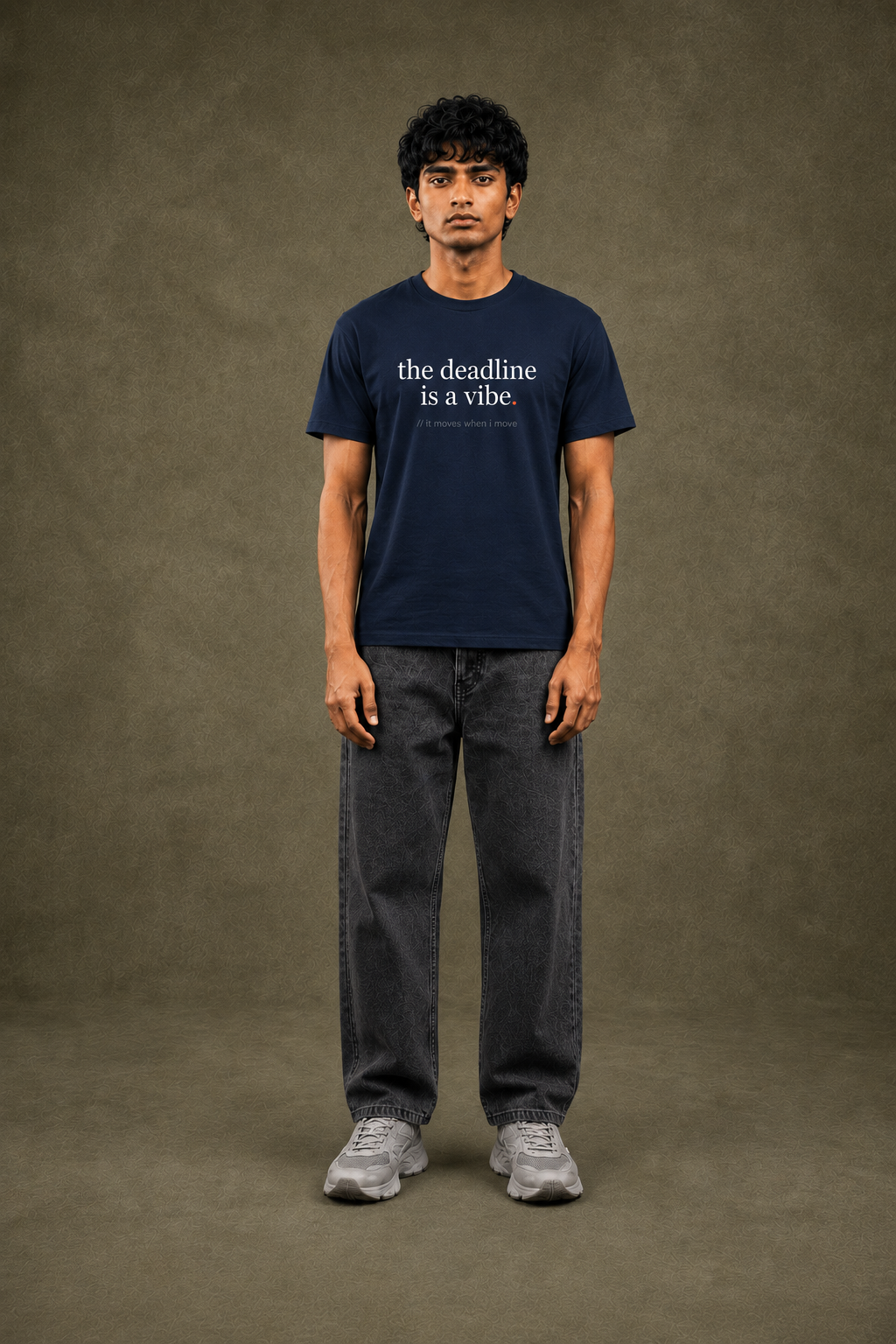 the deadline is a vibe. — navy front